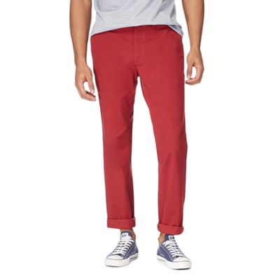Big and tall dark red chino trousers